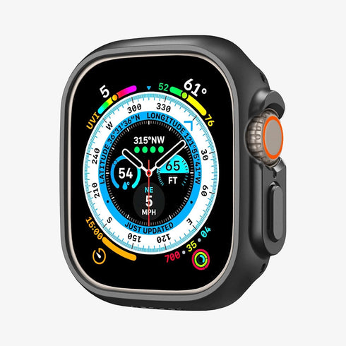 ACS05458 - Apple Watch Ultra (Apple Watch (49mm)) Case Thin Fit in black showing the front
